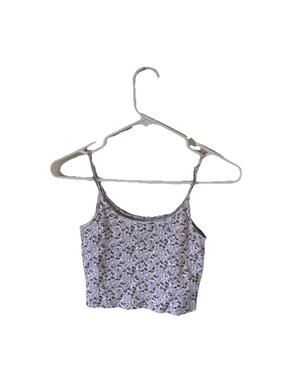 Hollister Baby Cami Lavender Floral Size Small Cropped Top